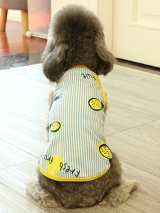 犬服薄手春夏フルーツプリント純綿犬ベスト猫ペット服夏テディ犬服