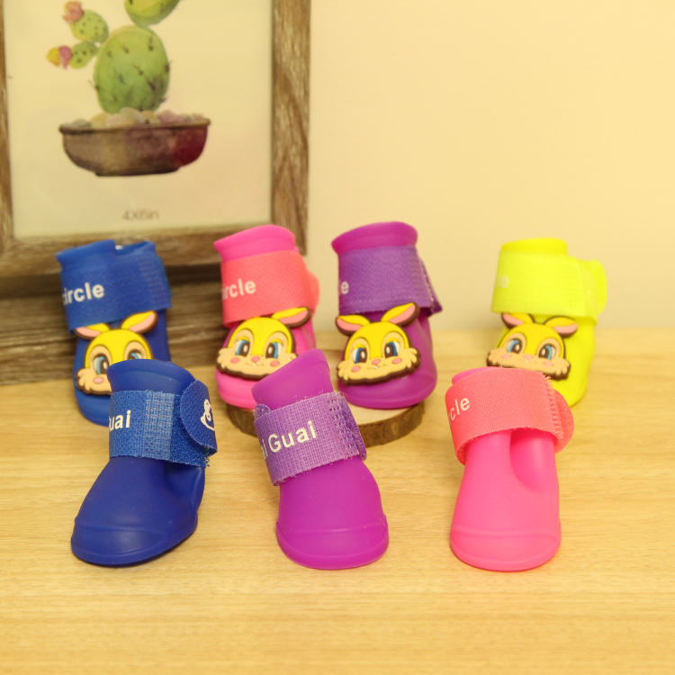 Jelly Pet Shoes Waterproof Ratio Bear Dogs Shoes Autumn Winter Cat Dog Rain Shoes Teddy Dog Shoes Non-slip Shoes Dog Supplies