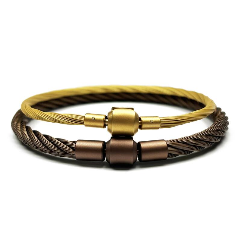 3mm Gold Waterproof Steel Wire Rope Bracelet 5mm Coffee Color Suitable for Zhoujia XL Tattoo Beads and Fortune Beads for Men 3mm Gold Waterproof Steel Wire Rope Bracelet 5mm Coffee Color Suitable for Zhoujia XL Tattoo Beads and Fortune Beads for Men
