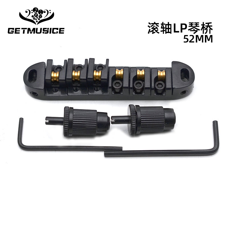 LP electric guitar bridge LP piano bridge pull string plate string bridge with ball roller roller LP piano bridge with small lifting screws