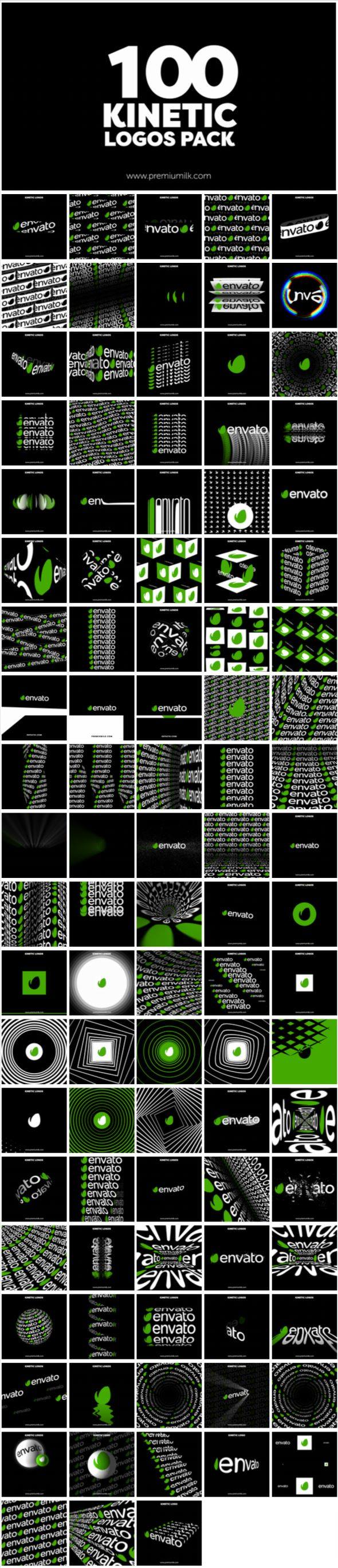 AE脚本模板+PR预设-100组创意排版运动Logo动画展示