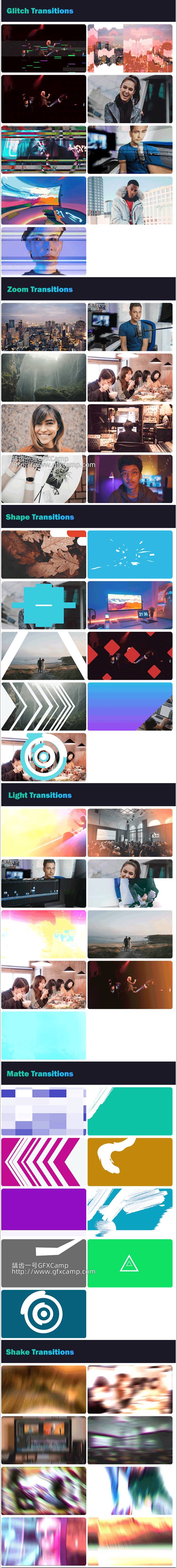 Premiere/PR模板预设-2050组文字标题字幕条图形背景排版动画视频转场预设V2