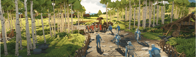 Blender低多边形卡通自然植物花朵树木冰川3D模型资产预设