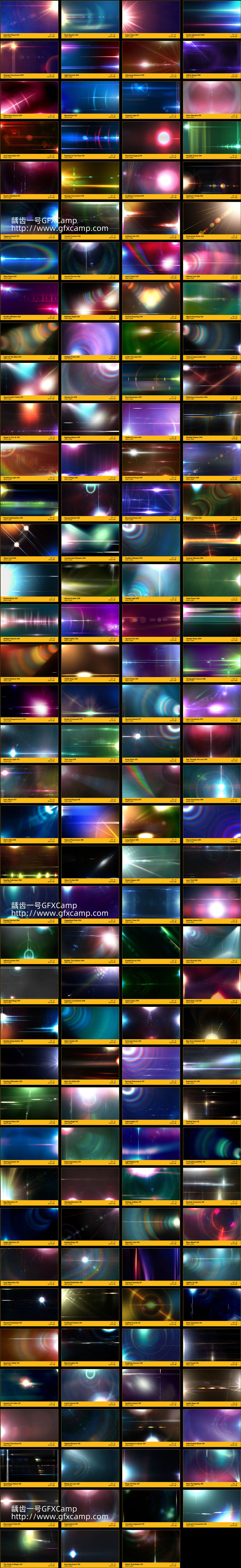 155组镜头光效耀斑逆光叠加特效合成4K视频素材