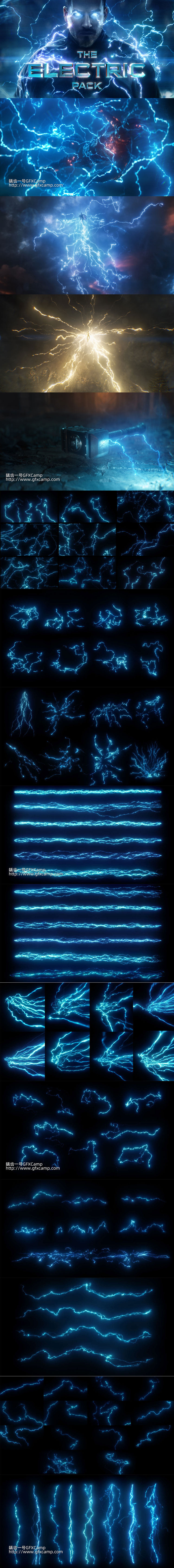 262组电流闪电雷电特效合成4K视频素材