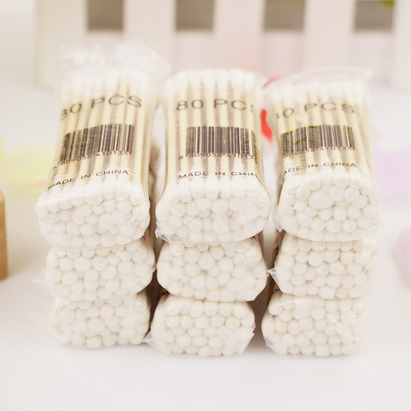 Cotton swabs, wooden sticks, ear makeup sticks, cotton swabs, double-headed fine-pointed disposable cotton swabs, sanitary cotton swabs