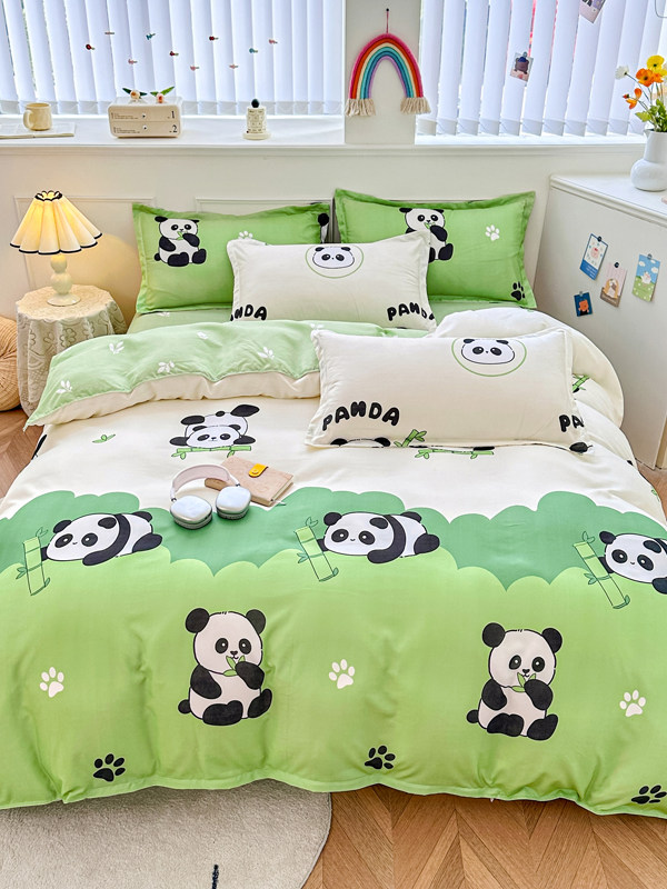 A Complete Set of Bedding, Including a Quilt, Winter Quilt Core, Eight-Piece or Ten-Piece Set, Student Dormitory Single-Person Cotton Bedding Set