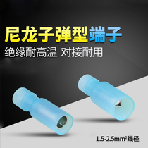 Nylon bullet head male and female wire docking full insulation pair plug quick terminal block 2-156 blue transparent