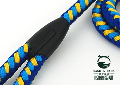 Рука в руке 15-18 мм Двухцветный американский мелкий веревочный круглый веревка короткая тяга с домашними животными тянет собак с собачьей веревкой цепью