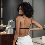 Бюстгалтер, тонкий бюстгальтер без косточек, французский стиль, тонкий ремешок, красивая спина, с лямками