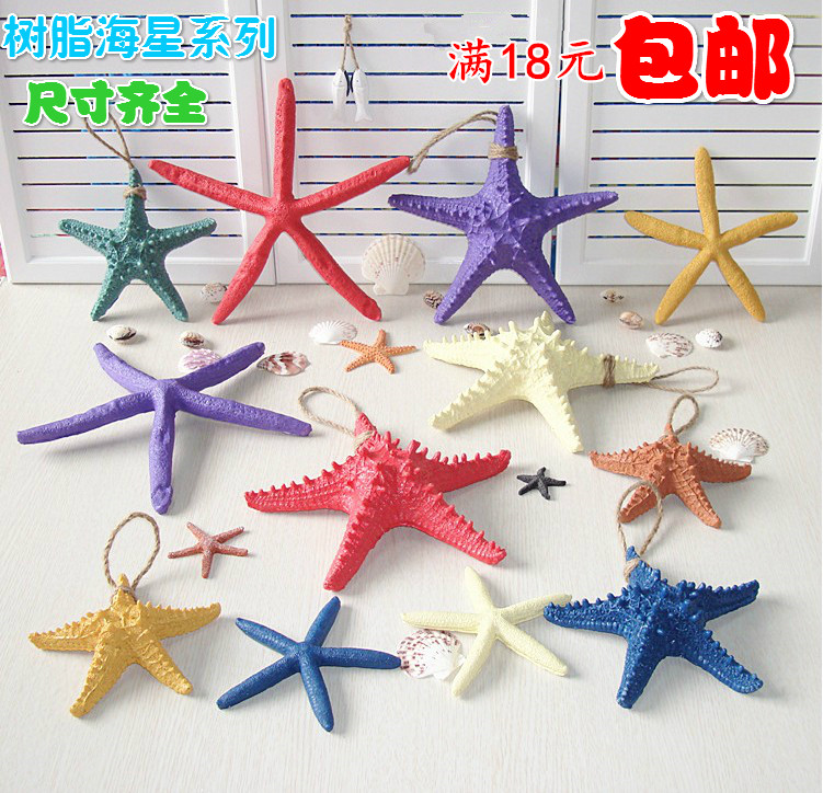 Simulation resin starfish shell conch romantic Mediterranean style home decoration fish tank ornaments wall stickers hanging decoration