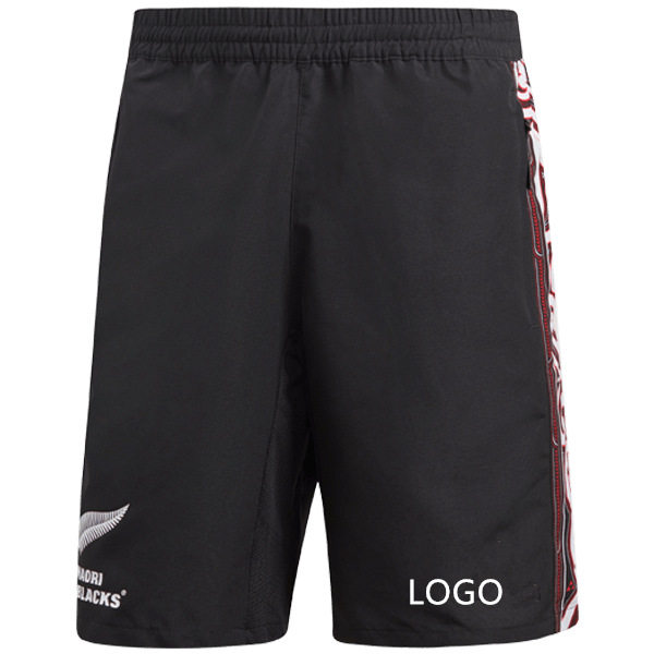 2019 All Black Men Spring and Summer ultra - thin air polyester fiber sports shorts rugby shorts