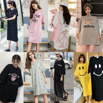 Extra large size maternity night dress womens summer cotton oversized 200 pounds plus fat sister plus size pajamas fat mm summer