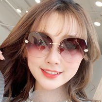 2021 New Net red sun glasses round face Lady big face elegant sunglasses female tide Star anti ultraviolet glasses