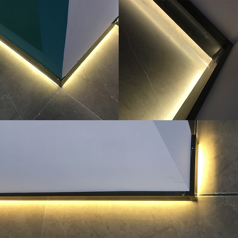 LED skirting line invisible line edge strip aluminum alloy thickened wall wall foot line light-emitting foot line lamp with lamps