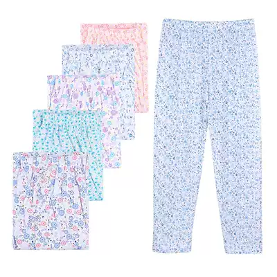 Middle-aged and elderly Cotton pajama pants ladies home pants elderly loose large size high waist trousers mother cotton back pants summer