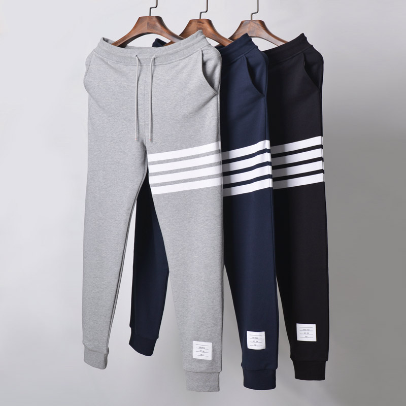 Tide brand TB THOM yarn-dyed cotton trousers casual sports long pants trend men and women couple autumn and winter wear