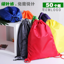 Sports waterproof oxford cloth outdoor drawstring pocket backpack pull drawstring backpack bag men and women small custom printed LOGO