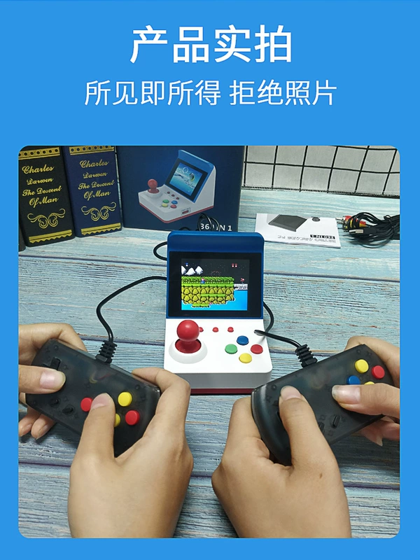 Retro mini FC trò chơi arcade tích hợp 360 tay cầm đôi màn hình màu rocker tay cọ đỏ trắng máy 4 - Người điều khiển trò chơi