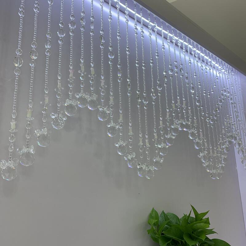 New Pure Transparent White Crystal Bead Curtain Door Curtain Living Room Partition Curtain Wavy Hanging Curtain New Pure Transparent White Crystal Bead Curtain Door Curtain Living Room Partition Curtain Wavy Hanging Curtain