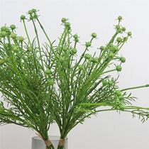 The beam simulation autumn chrysanthemum grass home decoration green plant simple pastoral home wedding with grass soft plant wall window landscape