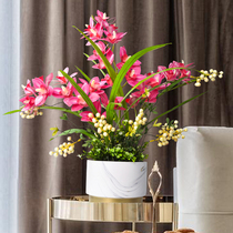 3D hand feeling big flower Cymbidium simulation flower fake flower decoration Phalaenopsis flower arrangement flower arrangement living room decoration flower