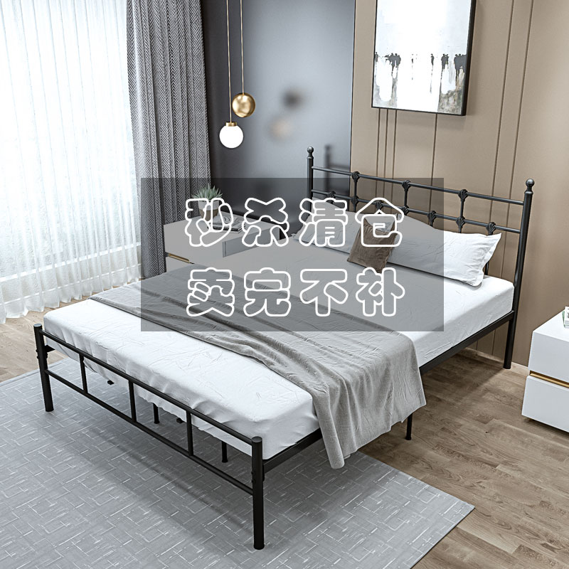Nordic net red light luxury wrought iron bed rental dormitory iron frame bed post-90s single bed adult 1 35m single bed