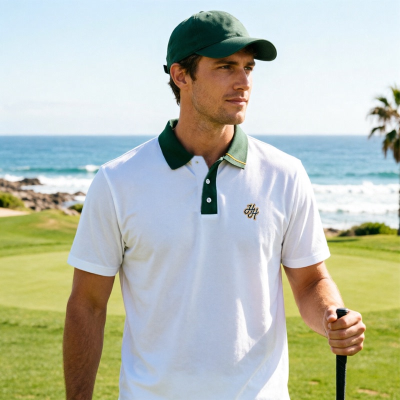 Hazardhunter Crocodile Golf American Version Quick-Drying Breathable Business Casual Color-Blocked Lapel Short-Sleeve Polo Shirt