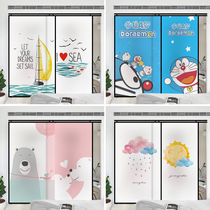 Custom frosted electrostatic glass sticker anti privacy peep window sliding door glass sticker bathroom door creative