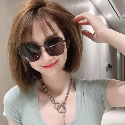 Зеленые модные очки на солнечной энергии, коллекция 2022, по фигуре, в корейском стиле, защита от ультрафиолета