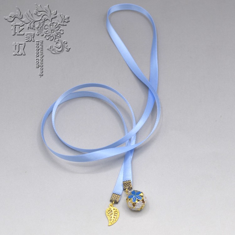 Đôi đuôi ngựa tạo tác DIY băng đô tóc headband dây tóc Nhật Bản ruy băng dài bện tóc với phụ kiện tóc chuông thủ công băng đô turban