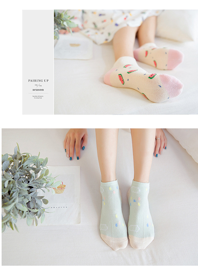 [5 đôi] nam và nữ vớ vớ cotton vớ vớ vô hình mùa hè tất nữ vớ vớ vớ vớ vớ khử mùi vớ - Bít tất nữ vớ giãn tĩnh mạch