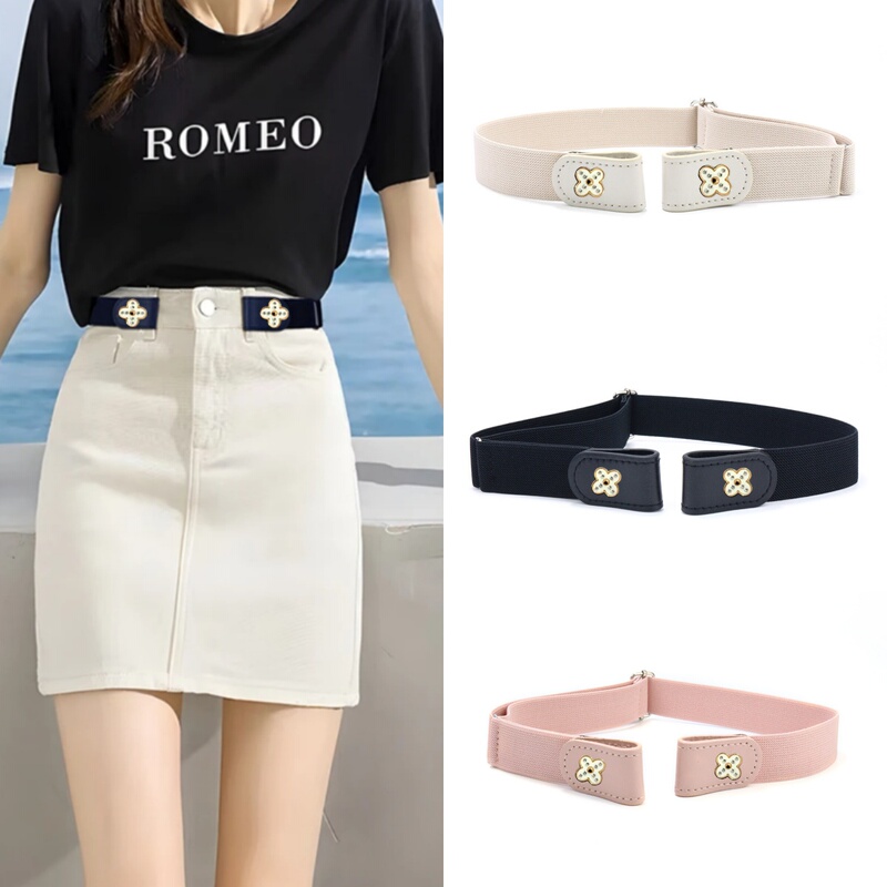 Internet Celebrity Lazy Belt for Women, Versatile for Jeans, Seamless, Elastic, Fashionable, Trendy, Simple Style for Students