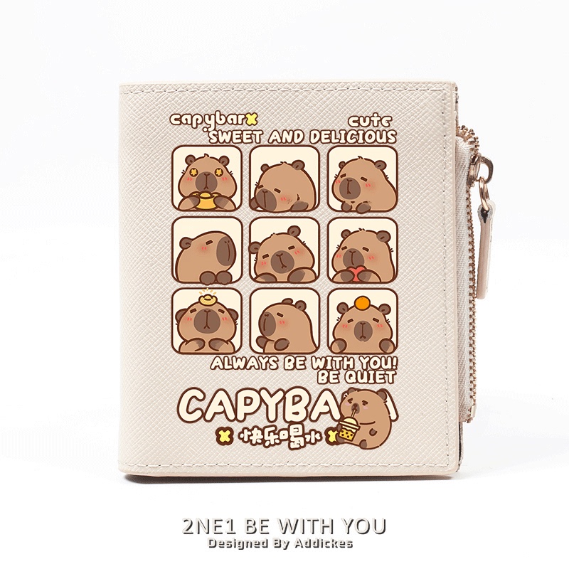 Internet-Famous Capybara ins Cute Cartoon Capybara Student Niche Simple Wallet Card Holder Short Style Women's Trendy