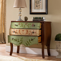 American Countryside Color Painted Triple Cupboards Living-room Living-room Small House Type Hare Locker Drawer-Type Containing Cabinet Bedroom Lockers