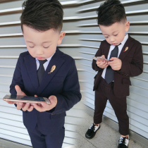 2 Boys dress small suit suit 3 Children gentleman suit jacket 5 Little boy autumn and winter three-piece set 7-year-old flower girl