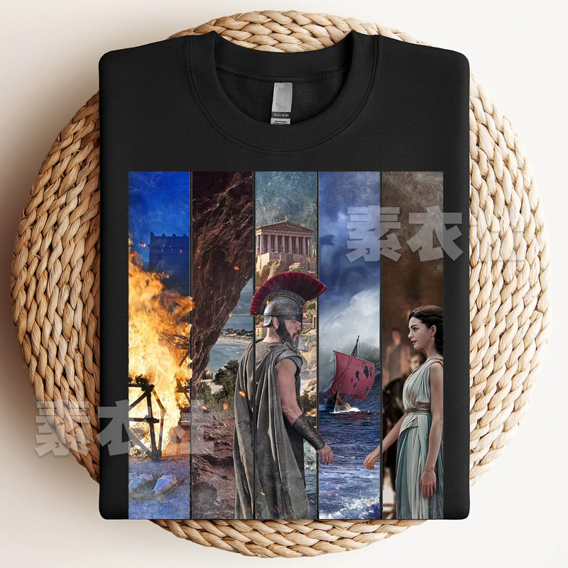 Odyssey Epic Movie Merchandise the Odyssey Christopher Nolan T-Shirt Cultural Shirt Pure Cotton Odyssey Epic Movie Merchandise the Odyssey Christopher Nolan T-Shirt Cultural Shirt Pure Cotton