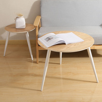 Nordic coffee table round log creative living room mini side three foot coffee table solid wood modern simple tea table