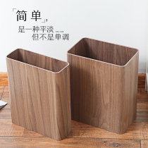 Solid Wood trash can Nordic household creative rectangular storage bucket simple living room office wooden paper basket