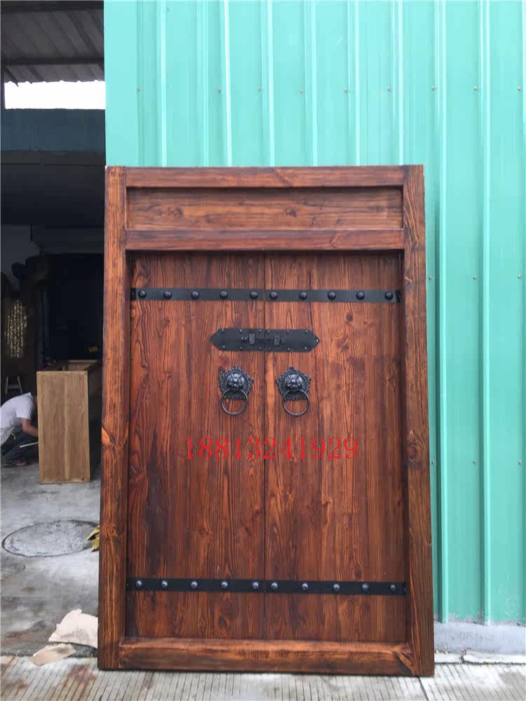 Custom solid wood gate old elm antique gate villa rural wall courtyard gate retro courtyard gate