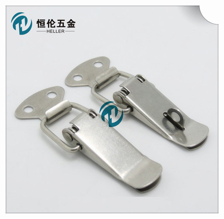 Factory direct buckle series iron nickel plated stainless steel flat mouth buckle spring lock box lock buckle