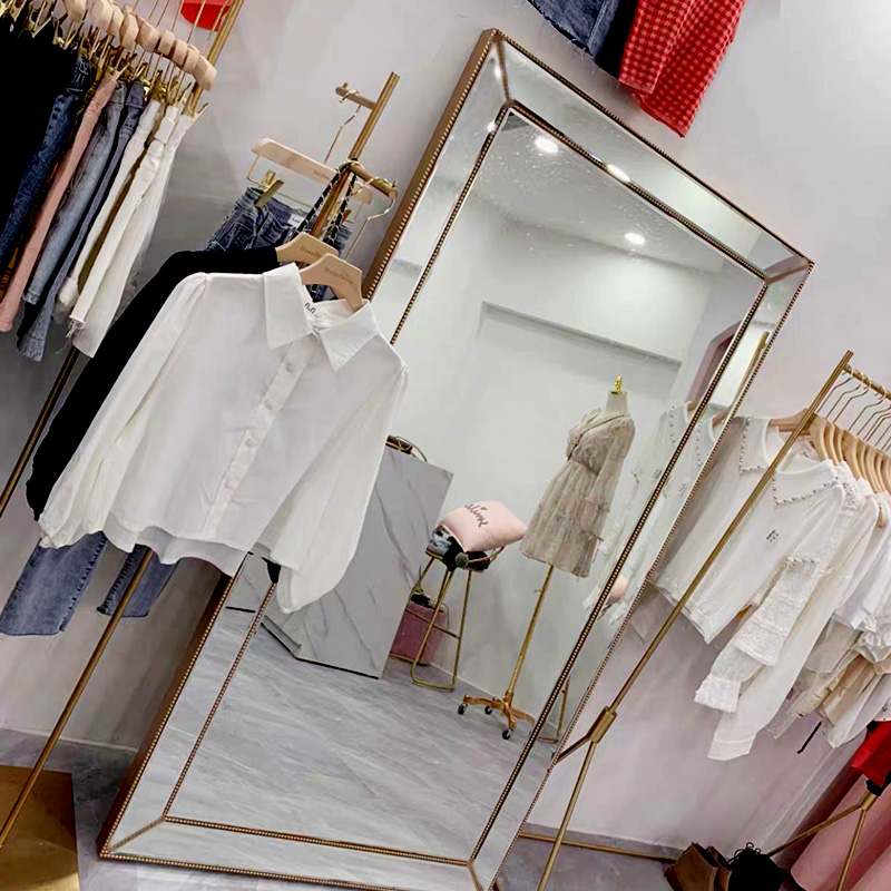 Light extravagant full-body mirror Full-body Mirror Home Clothing Store Mirror slim beauty Full-body Mirror Wall-mounted Net Red Floor Mirror Large