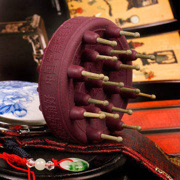 Han old natural green sandalwood comb hair care massage comb gift box for self-use gifts