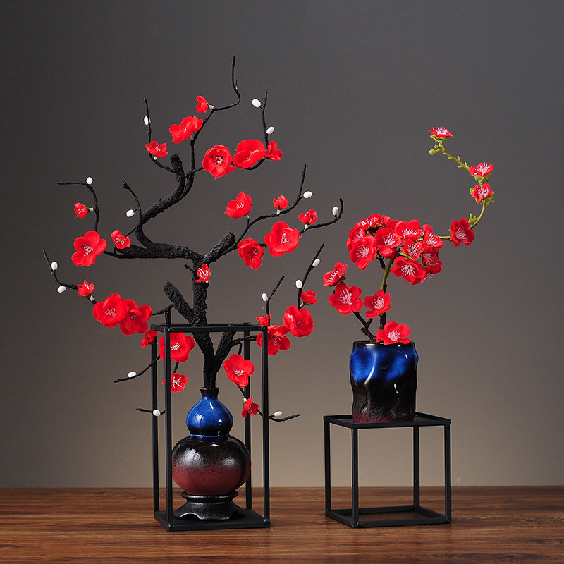 Zen Hulu New Chinese Vase Fittings Retro Decorations Software Small Location Household Living Room Flowers