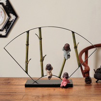 Chinese style Pendulum Creative Zen-style Dining Room Genguan Wine Cabinet Furnishing Iron Art Home Delivery Restaurant Decent Board Room