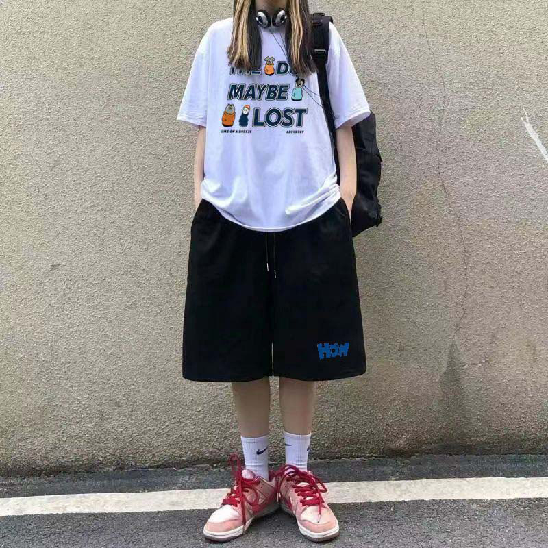 150kg Women's Summer Street Style Large Size Wide-Leg Pants Loose Trendy ins Korean Style Large Shorts Over-The-Knee Shorts