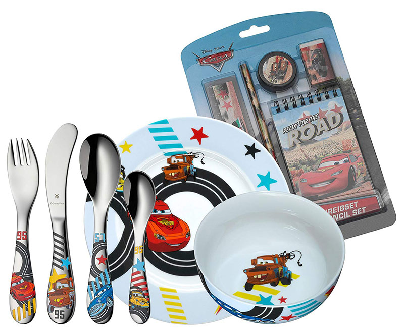 German WMFFWMF Automotive Total Mobilisation Lightning McKun Children's cutlery Stainless Steel Knife Fork Spoon Bowls Dish Cups