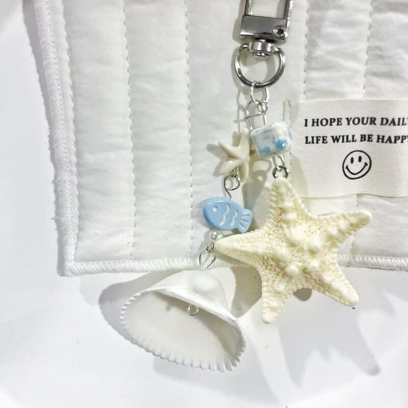 Starfish, Small Fish, Ocean Style Natural Shell Phone Chain Keychain, Starfish Phone Pendant, Bag Pendant Decoration Starfish, Small Fish, Ocean Style Natural Shell Phone Chain Keychain, Starfish Phone Pendant, Bag Pendant Decoration