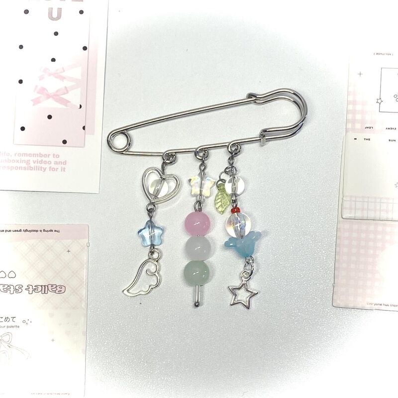 【17-Year-Old Summer Tea】Beaded Star Guka Pendant Pin Bag Charm Cute Niche ins Simple Girl Accessory 【17-Year-Old Summer Tea】Beaded Star Guka Pendant Pin Bag Charm Cute Niche ins Simple Girl Accessory