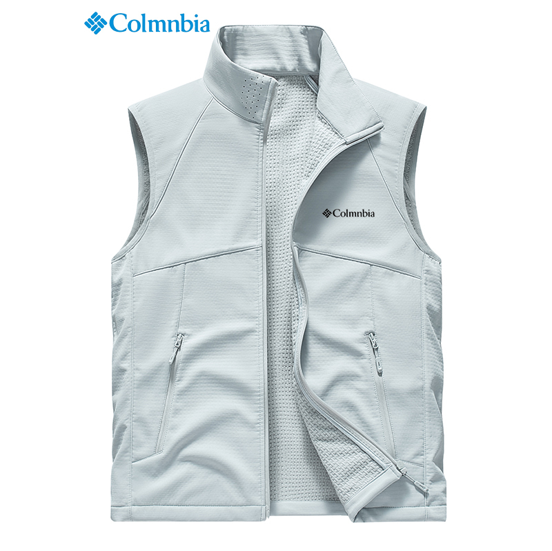 Colin Men's Outdoor Mountain-Style Vest, Spring and Autumn Black Fleece-Lined Soft Shell Jacket, Unisex